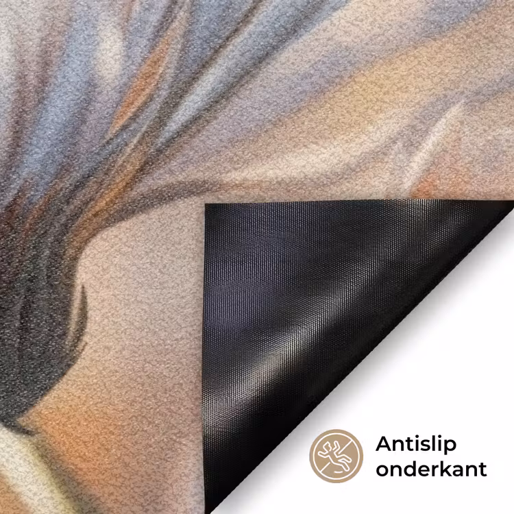 Vlinder - Bloem - Oranje Deurmat klein -antislip_NL