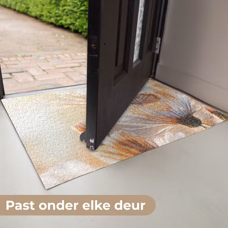 Vlinder - Bloem - Oranje Deurmat klein -USP_NL