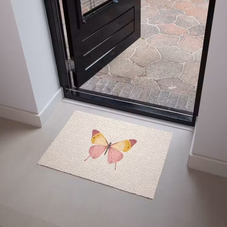 Vlinder - Illustratie - Roze Deurmat klein -sfeer5