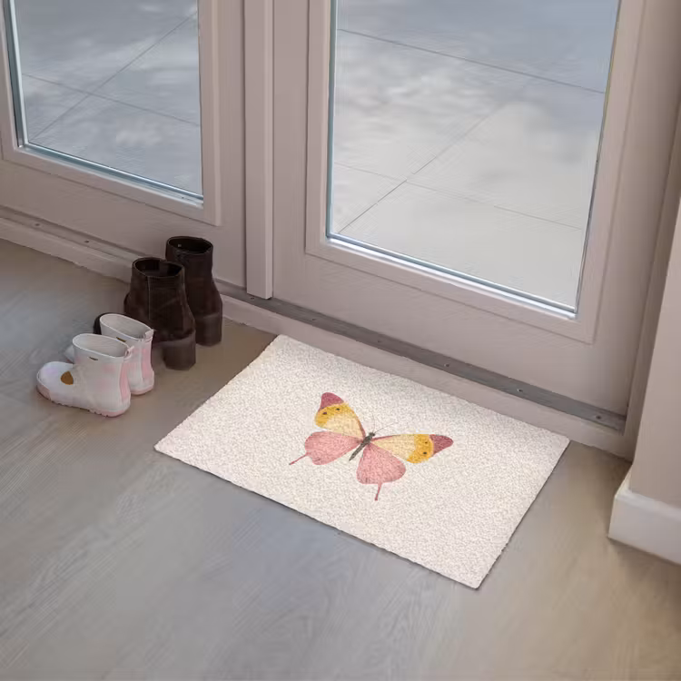 Vlinder - Illustratie - Roze Deurmat klein -sfeer3