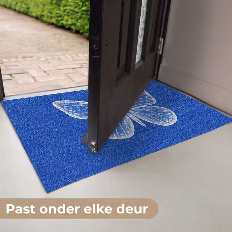 Vlinder - Wit - Getekend - Stippen Deurmat klein -USP_NL