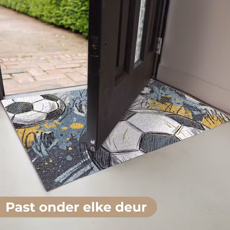 Voetbal - Abstract - Sport - Kleurrijk Deurmat klein -USP_NL