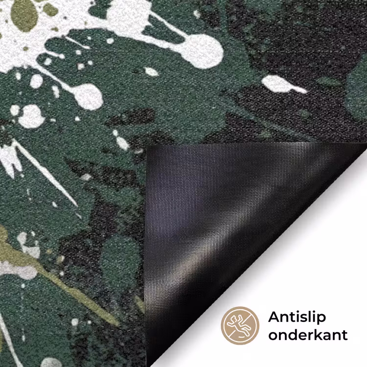 Voetbal - Verf - Spetters - Groen Deurmat klein -antislip_NL