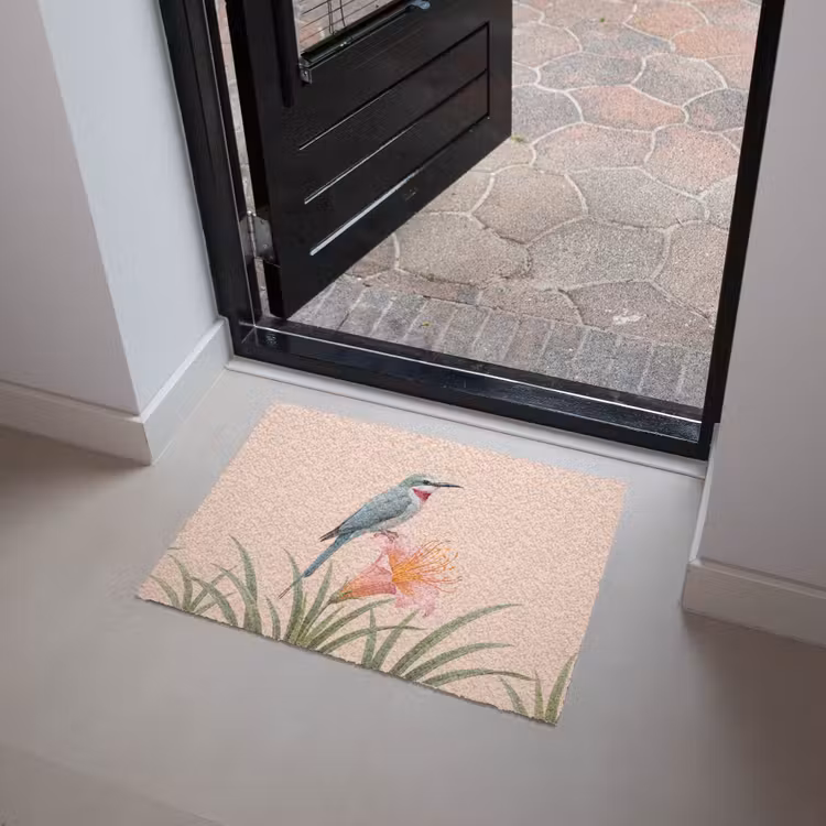 Vogel - Bloem - Natuur - Roze Deurmat klein -sfeer5