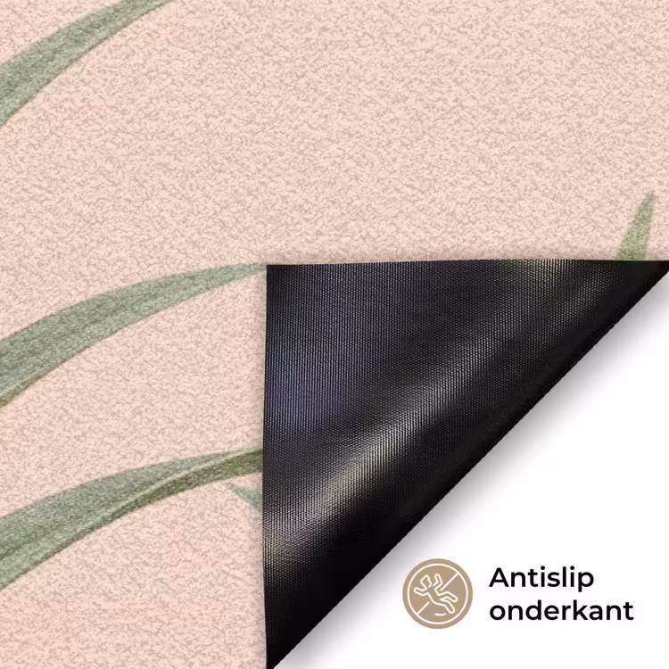 Vogel - Bloem - Natuur - Roze Deurmat klein -antislip_NL