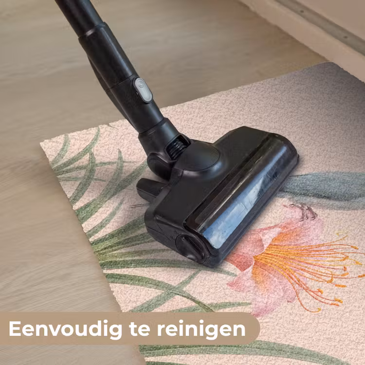 Vogel - Bloem - Natuur - Roze Deurmat klein -reinigen_NL