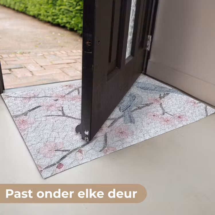 Vogel - Bloemen - Natuur - Mozaïek - Roze Deurmat klein -USP_NL