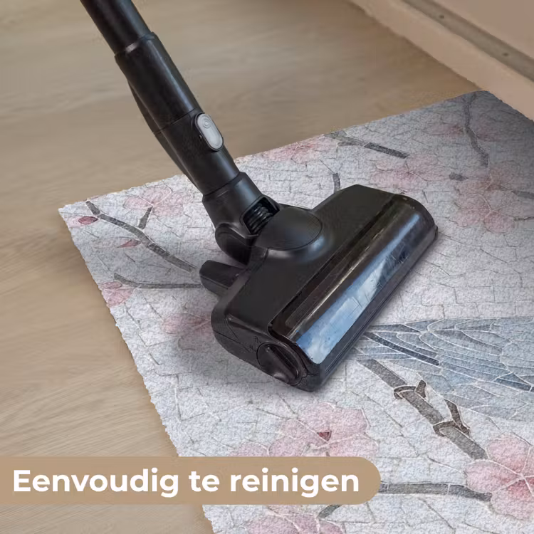 Vogel - Bloemen - Natuur - Mozaïek - Roze Deurmat klein -reinigen_NL