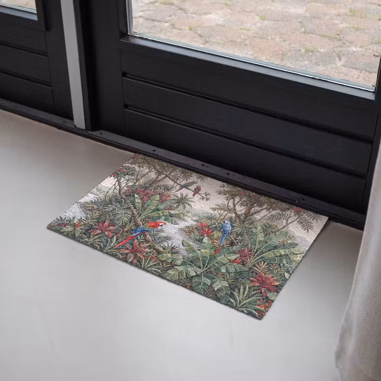 Vogel - Jungle - Natuur - Mozaïek - Groen Deurmat klein -sfeer2