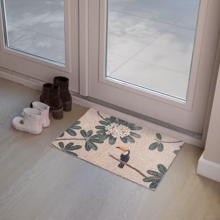 Vogel - Mozaïek - Tropisch - Natuur - Kleurrijk Deurmat klein -sfeer3