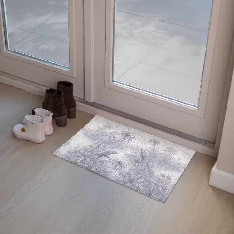 Vogel - Rivier - Tropisch - Illustratie - Blauw Deurmat klein -sfeer3
