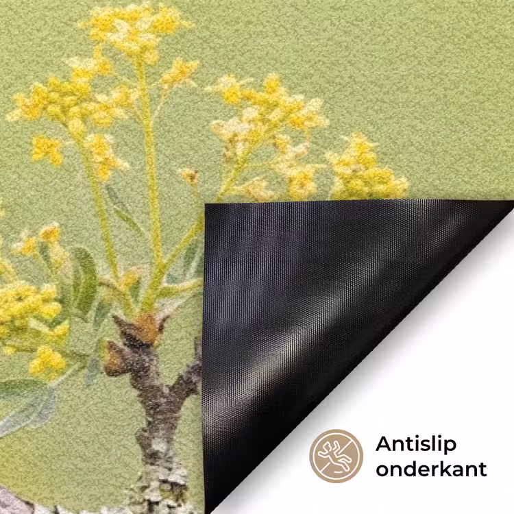 Vogel - Tak - Natuur - Kleurrijk Deurmat klein -antislip_NL