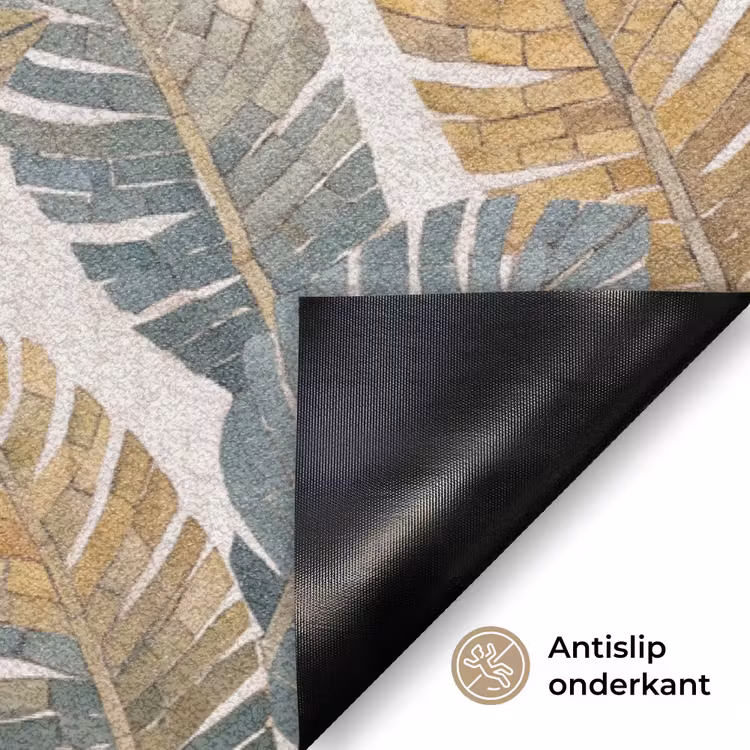 Vogel - Tak - Natuur - Mozaïek - Blauw Deurmat klein -antislip_NL