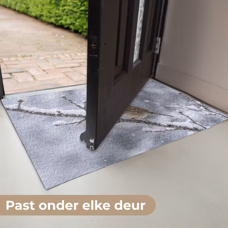 Vogel - Tak - Sneeuw - Winter Deurmat klein -USP_NL