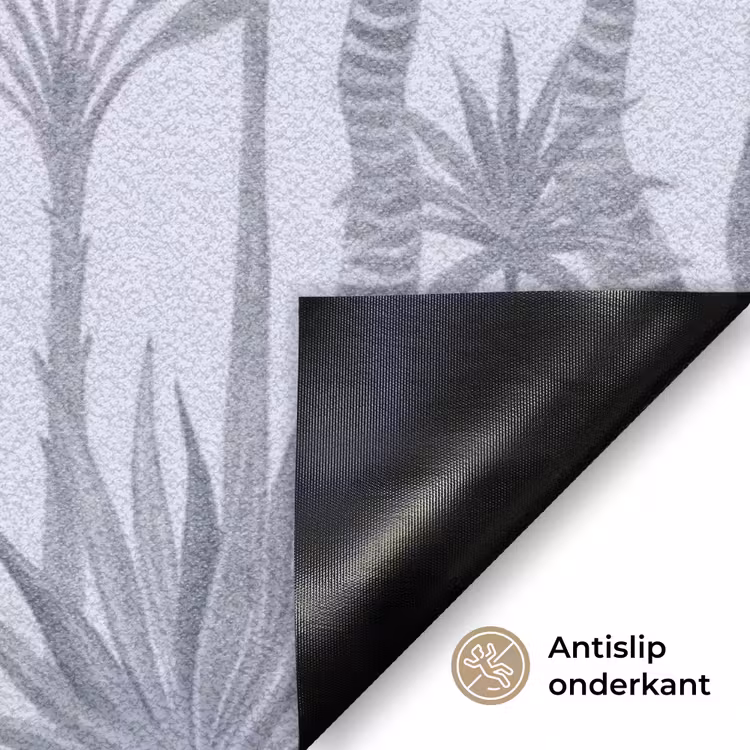 Vogel - Tropisch - Illustratie - Blauwgrijs - Natuur Deurmat klein -antislip_NL