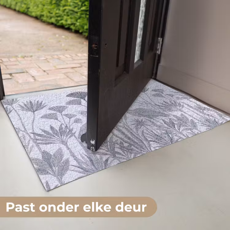 Vogel - Tropisch - Illustratie - Blauwgrijs - Natuur Deurmat klein -USP_NL