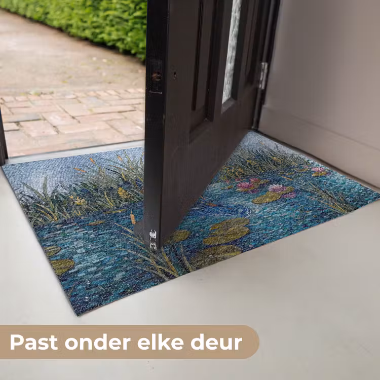 Vogel - Water - Natuur - Abstract - Blauw Deurmat klein -USP_NL