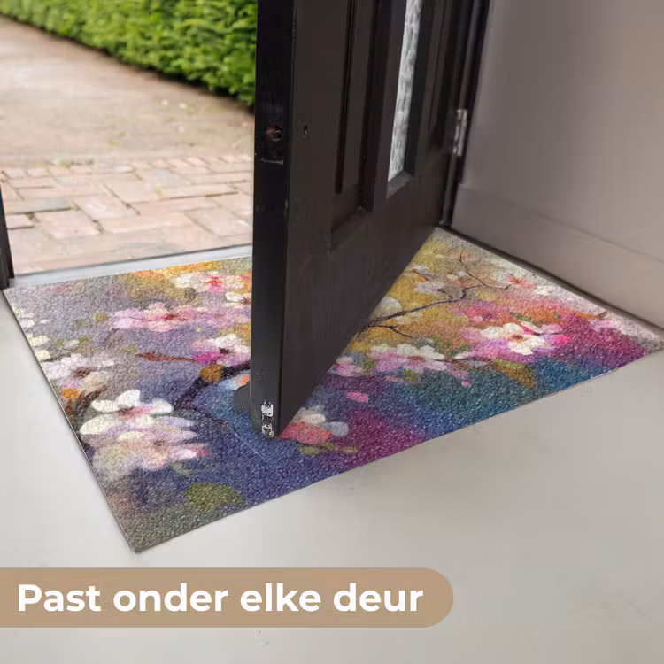 Vogels - Bloemen - Roze Deurmat klein -USP_NL