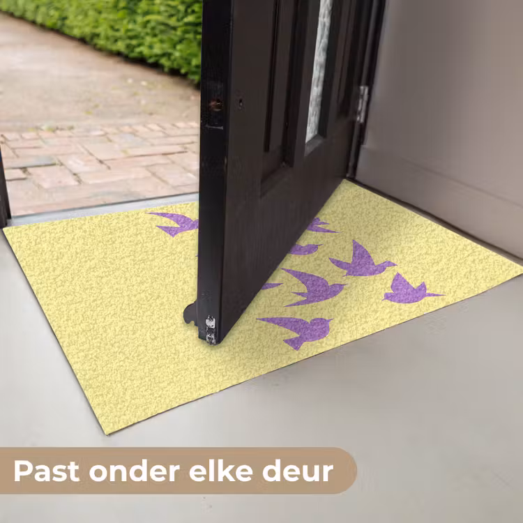 Vogels - Cirkel - Geel - Beweging Deurmat klein -USP_NL