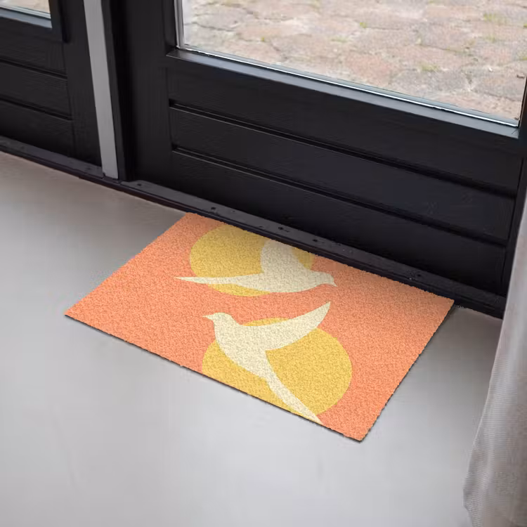 Vogels - Cirkels - Geel Deurmat klein -sfeer2