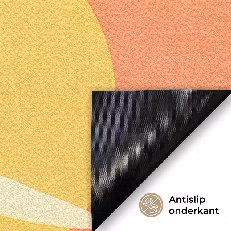 Vogels - Cirkels - Geel Deurmat klein -antislip_NL