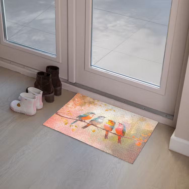Vogels - Kleurrijk - Tak Deurmat klein -sfeer3