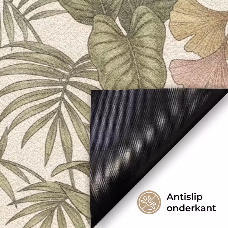 Vogels - Tropisch - Botanisch - Roze Deurmat klein -antislip_NL
