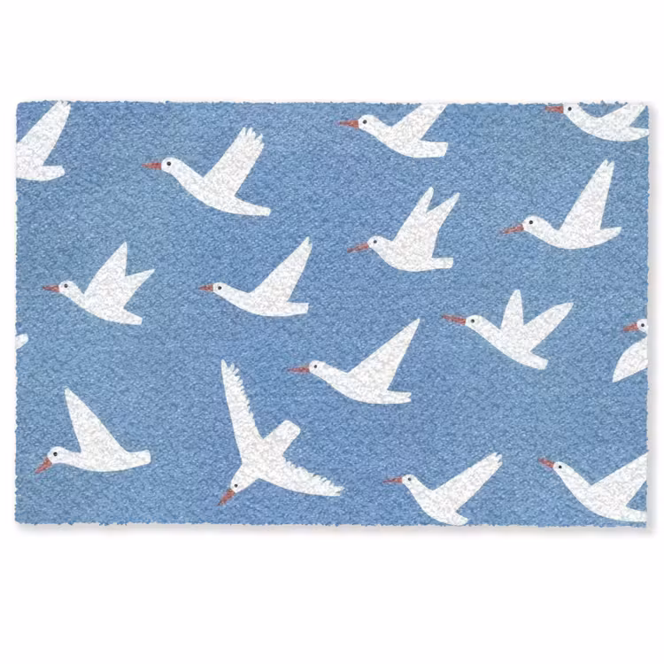 Vogels - Wit - Patroon Deurmat klein -zkaufland3d