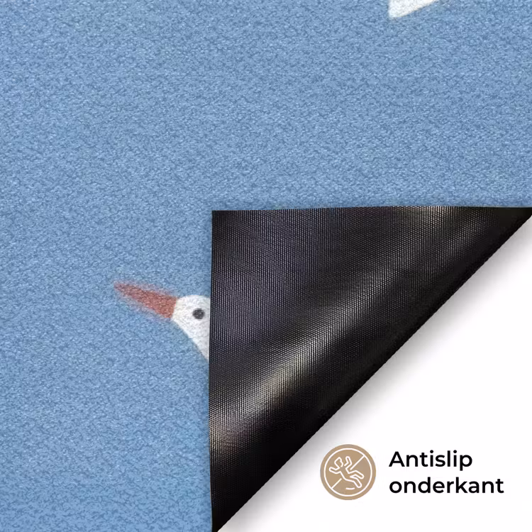 Vogels - Wit - Patroon Deurmat klein -antislip_NL