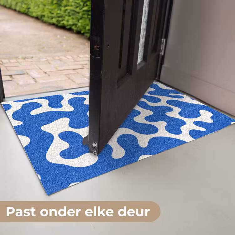 Vormen - Abstract - Blauw - Golven Deurmat klein -USP_NL