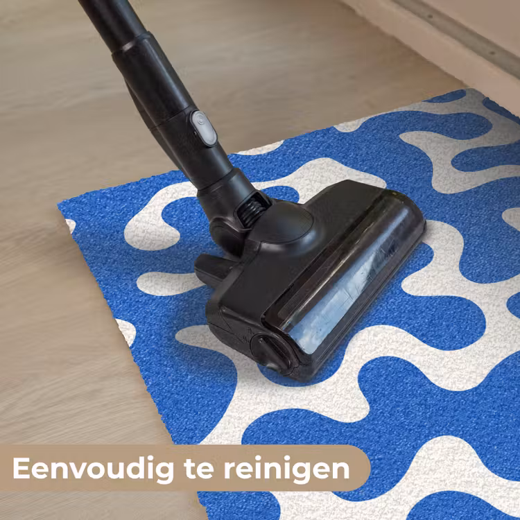 Vormen - Abstract - Blauw - Golven Deurmat klein -reinigen_NL