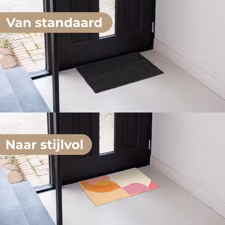 Vormen - Abstract - Kleurrijk Deurmat klein -voor-na_NL