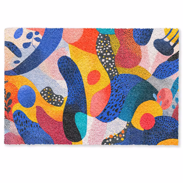 Vormen - Abstract - Stippels - Blauw Deurmat klein -zkaufland3d