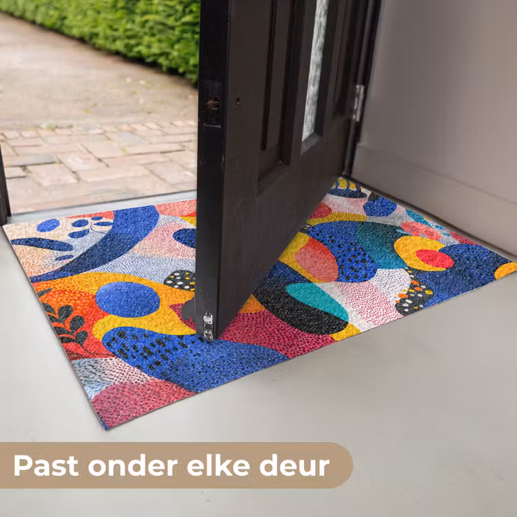 Vormen - Abstract - Stippels - Blauw Deurmat klein -USP_NL