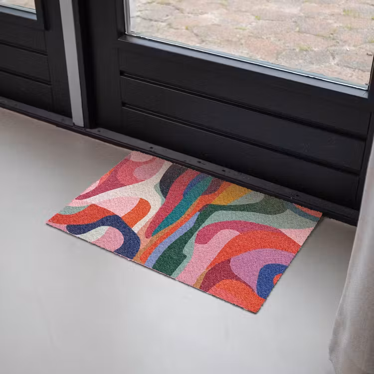 Vormen - Bochten - Kleurrijk - Abstract Deurmat klein -sfeer2