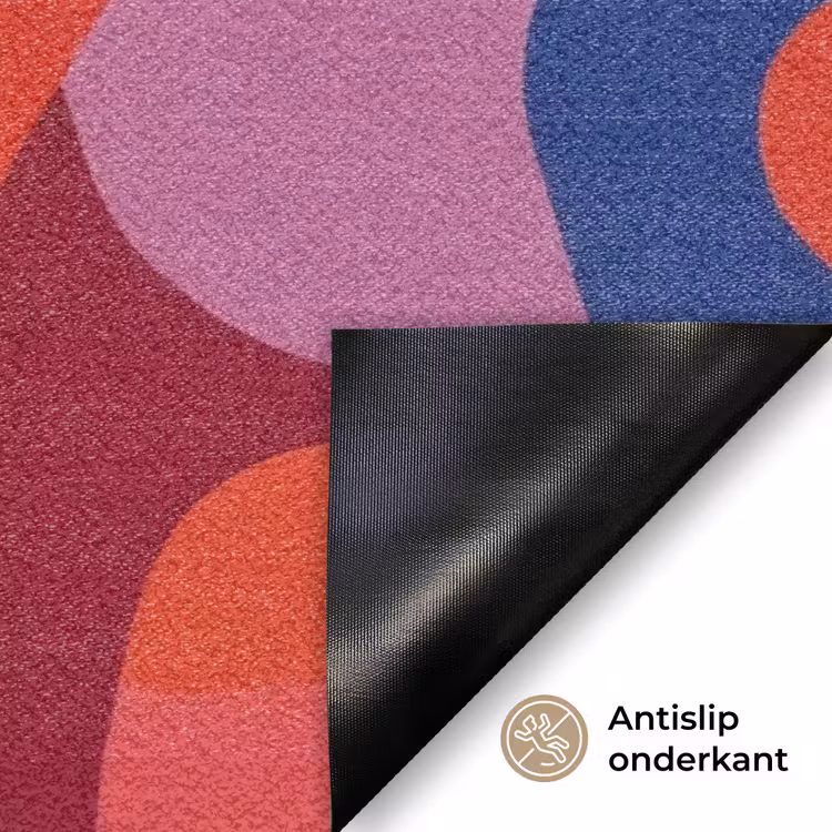 Vormen - Bochten - Kleurrijk - Abstract Deurmat klein -antislip_NL