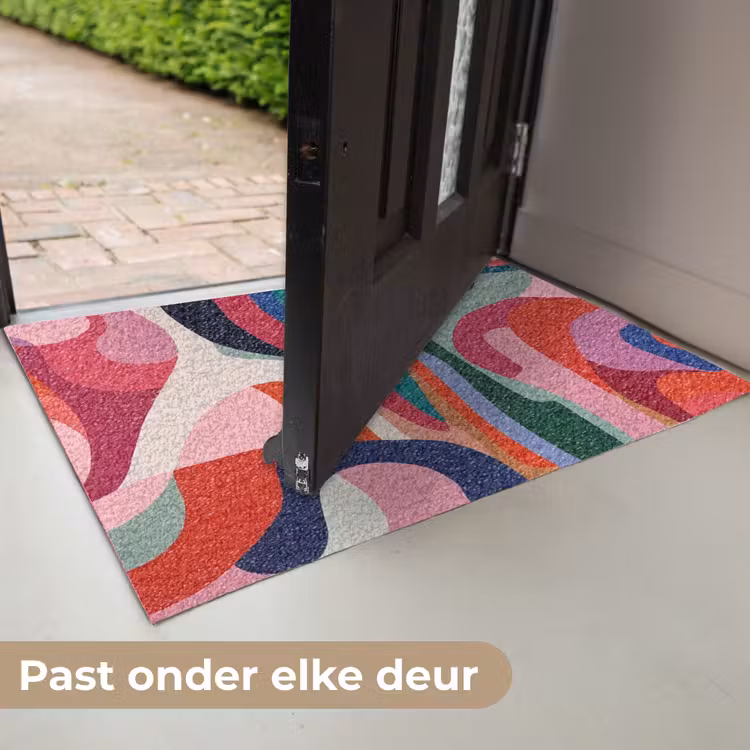 Vormen - Bochten - Kleurrijk - Abstract Deurmat klein -USP_NL