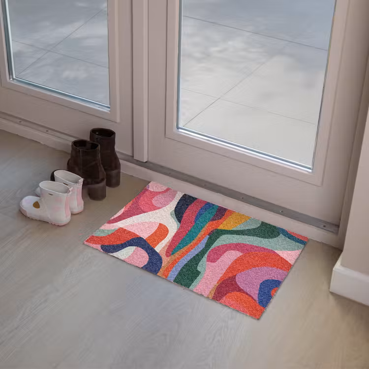 Vormen - Bochten - Kleurrijk - Abstract Deurmat klein -sfeer3