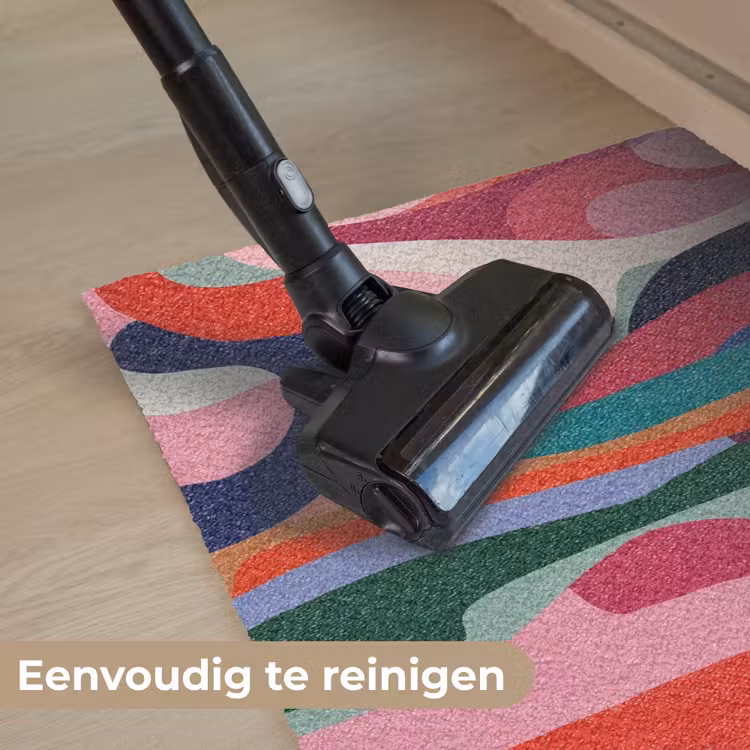 Vormen - Bochten - Kleurrijk - Abstract Deurmat klein -reinigen_NL