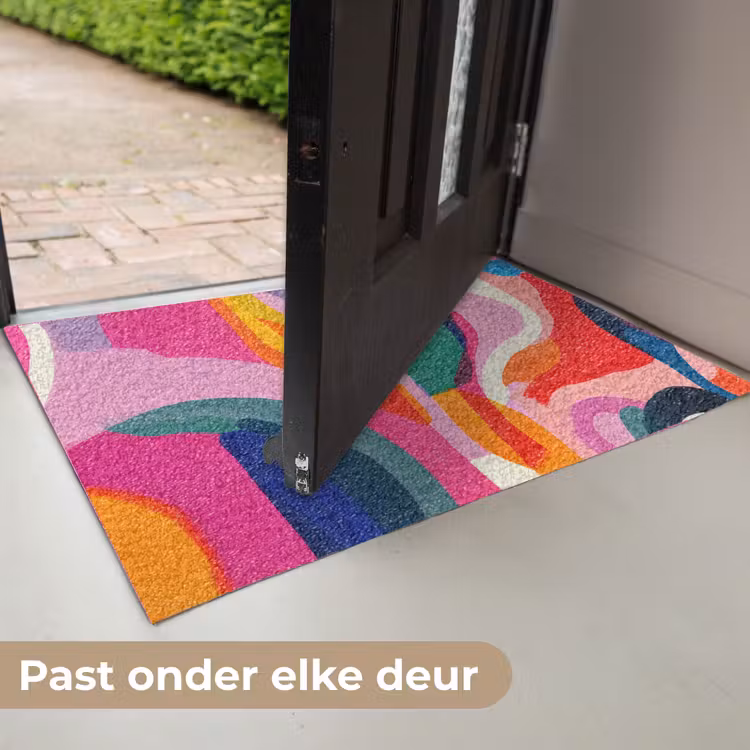 Vormen - Golvend - Abstract - Felroze Deurmat klein -USP_NL