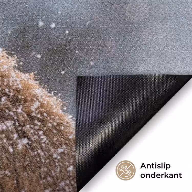 Vos - Sneeuwval - Portret - Winter - Sfeervol Deurmat klein -antislip_NL