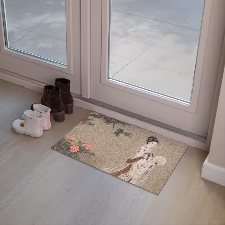 Vrouw - Azië - Kunst - Beige Deurmat klein -sfeer3