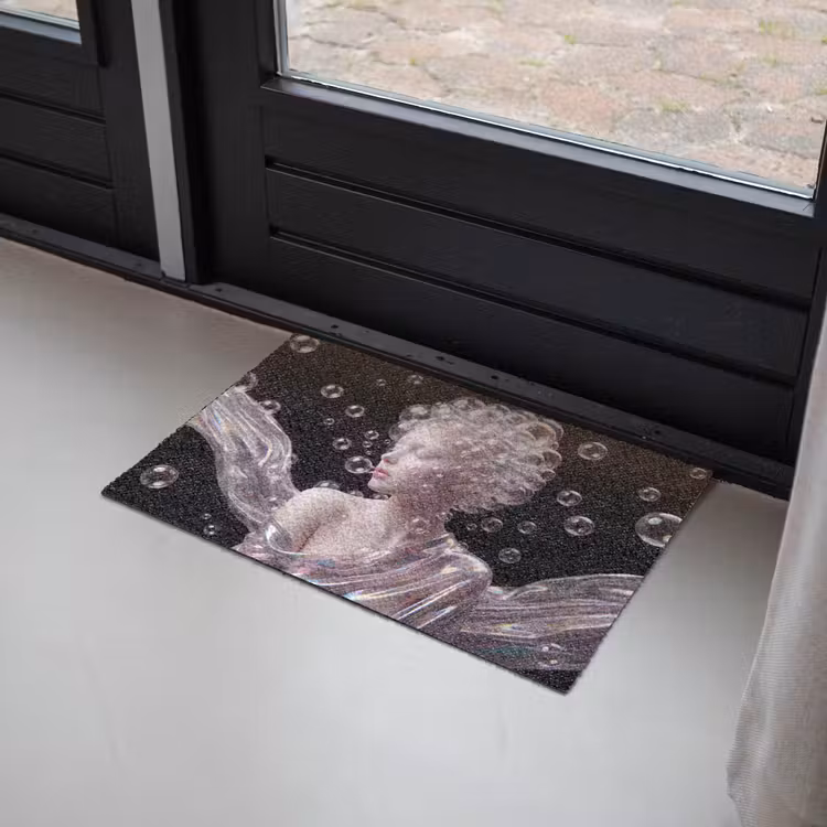 Vrouw - Bellen - Abstract - Kleurrijk Deurmat klein -sfeer2