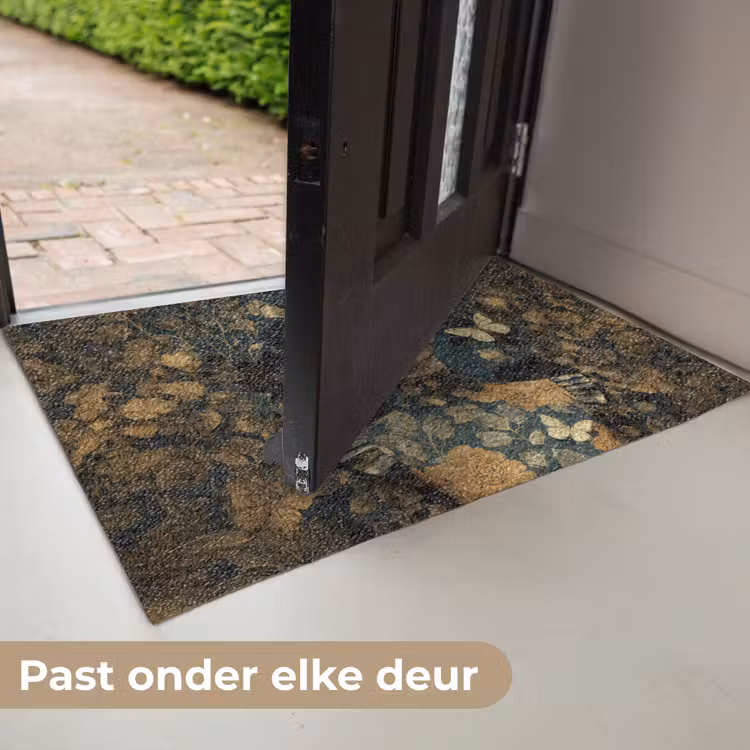 Vrouw - Bladeren - Goud - Vlinders Deurmat klein -USP_NL