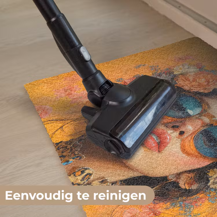 Vrouw - Bloemen - Aesthetic - Oranje Deurmat klein -reinigen_NL