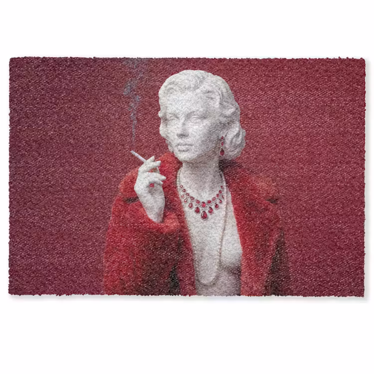 Vrouw - Bontjas - Mode - Klassiek - Rood Deurmat klein -zkaufland3d