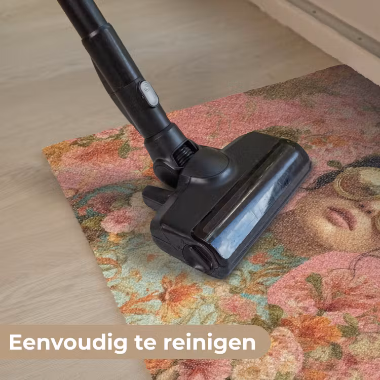 Vrouw - Bril - Roze - Bloemen Deurmat klein -reinigen_NL