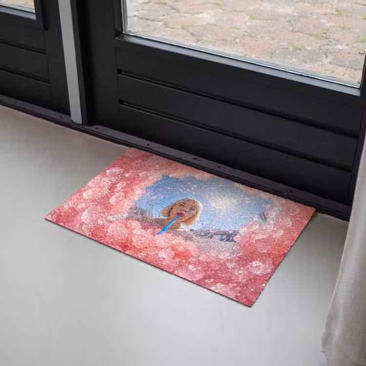 Vrouw - Drank - Zomer - Roze - Blauw Deurmat klein -sfeer2