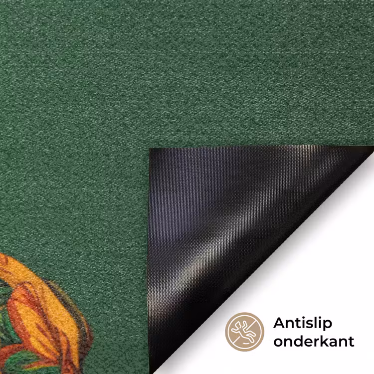 Vrouw - Groen - Modern - Bril - Abstract Deurmat klein -antislip_NL