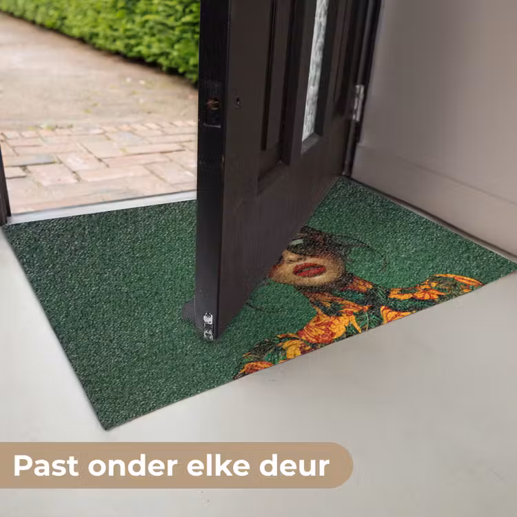 Vrouw - Groen - Modern - Bril - Abstract Deurmat klein -USP_NL